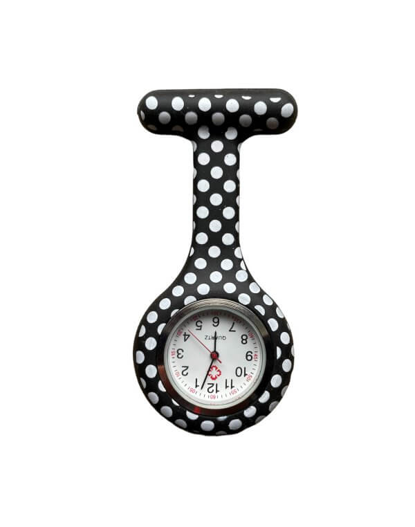 Verpleegkundig horloge zwart met witte stippen kopen