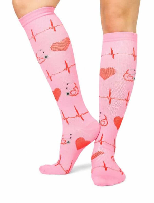 MedSocks compressie sokken Liefde voor de zorg roze